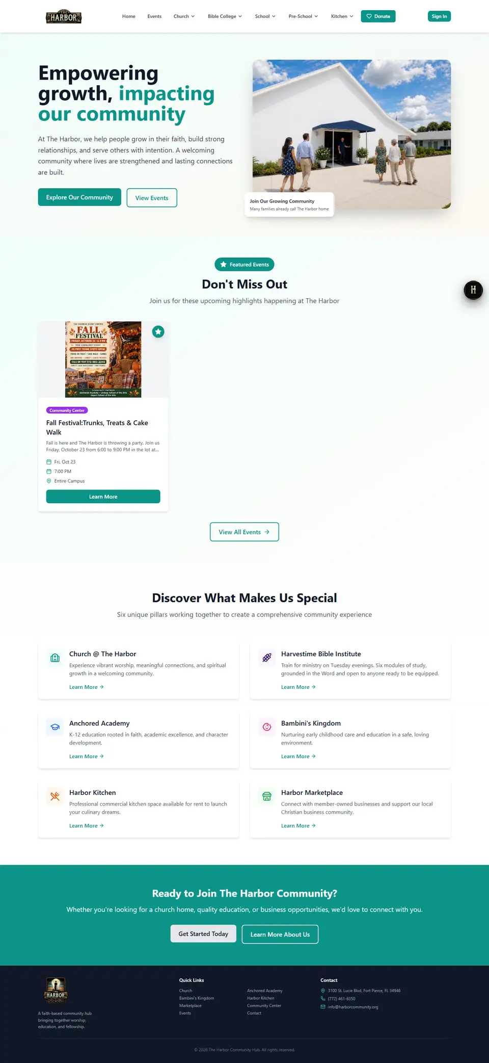 Harbor Community website